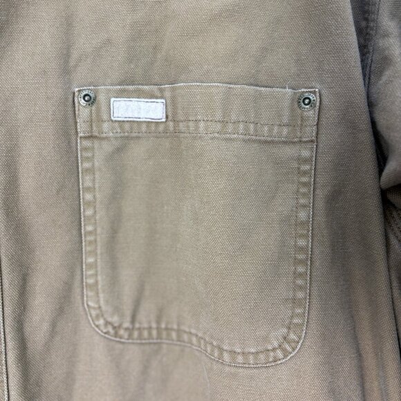Carhartt Jacket Men’s Large Tall Flannel Lined Brown Snap Up‎ Vintage Workwear - Picture 4 of 10
